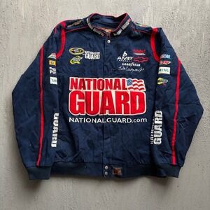 Vintage Nation Guard NASCAR Jacket 3XL Blue 2000s Dale Earnhardt Jr